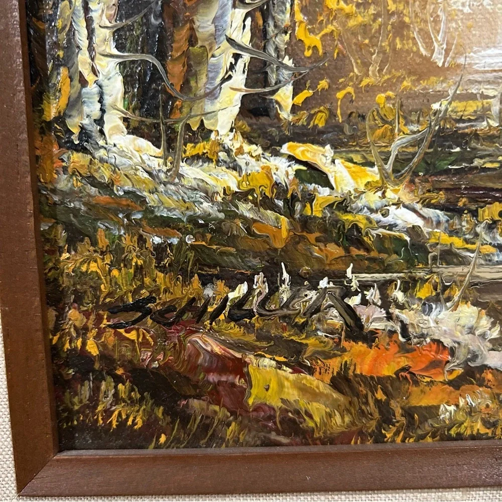 Framed Original Autumn Landscape Oil Painting Robert Schiller Unnamed - Picture 4 of 7